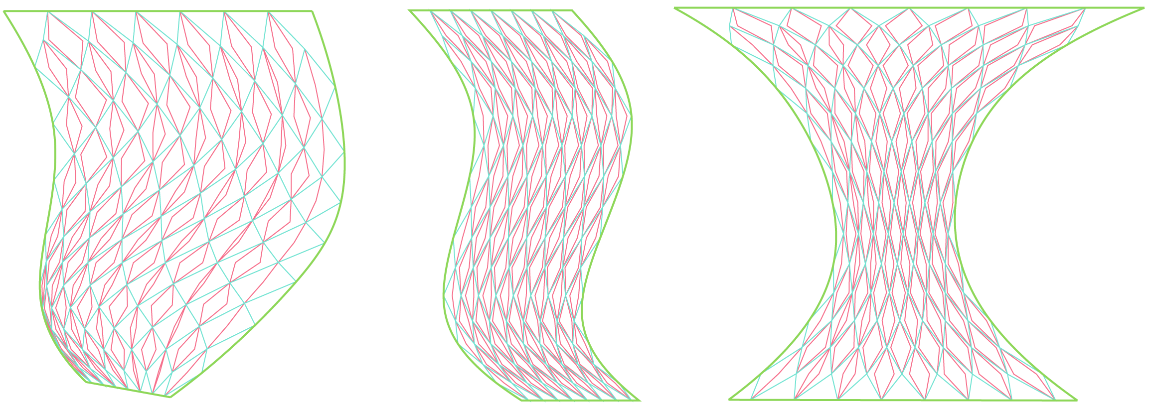 The pattern has a versatility that allows it be applied to a wide range of sites/ shapes.
